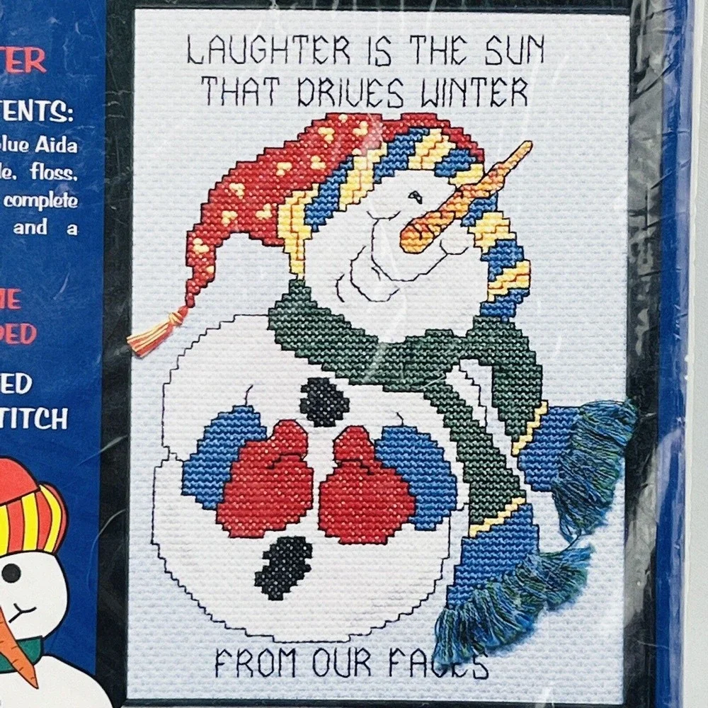 Stoney‎ Creek FF04 Laughter Is The Sun Snowman Counted Cross Stitch Kit